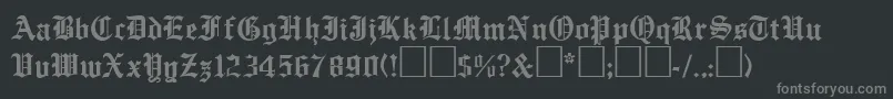 EmilcobRegular-fontti – harmaat kirjasimet mustalla taustalla