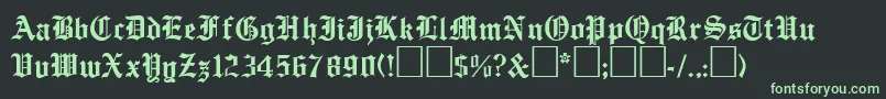 EmilcobRegular-fontti – vihreät fontit mustalla taustalla