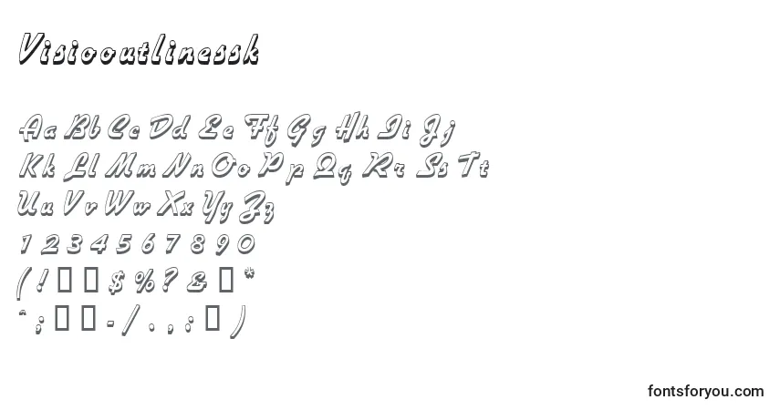 Шрифт Visiooutlinessk – алфавит, цифры, специальные символы
