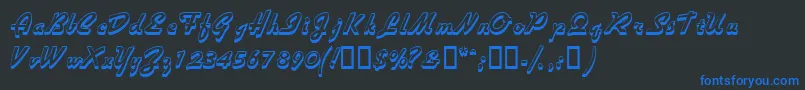 Visiooutlinessk Font – Blue Fonts on Black Background