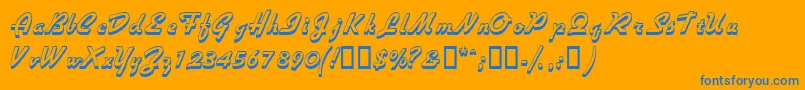 Visiooutlinessk Font – Blue Fonts on Orange Background