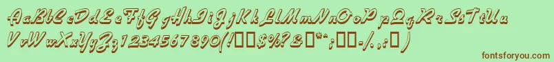 Visiooutlinessk Font – Brown Fonts on Green Background