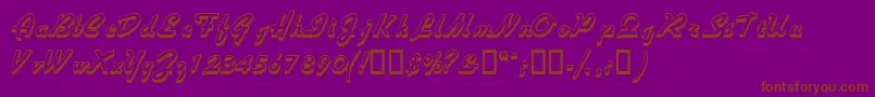 Visiooutlinessk-Schriftart – Braune Schriften auf violettem Hintergrund