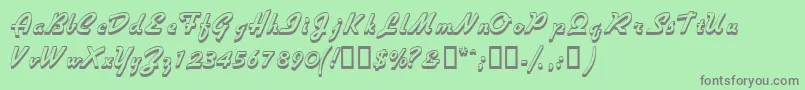 フォントVisiooutlinessk – 緑の背景に灰色の文字