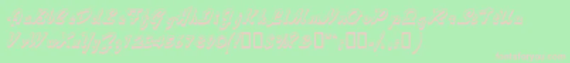 Visiooutlinessk-Schriftart – Rosa Schriften auf grünem Hintergrund