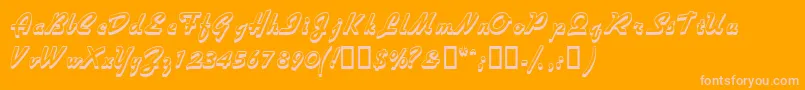 Visiooutlinessk-Schriftart – Rosa Schriften auf orangefarbenem Hintergrund