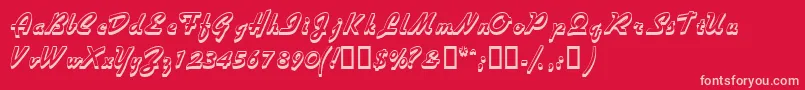 Visiooutlinessk Font – Pink Fonts on Red Background