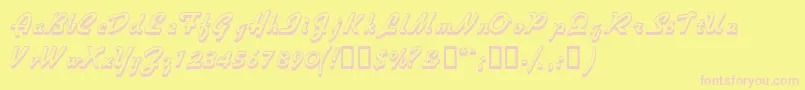 Visiooutlinessk Font – Pink Fonts on Yellow Background