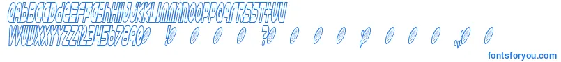 フォントAstro869 – 白い背景に青い文字