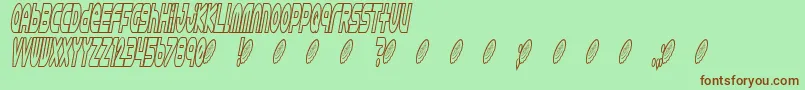 フォントAstro869 – 緑の背景に茶色のフォント