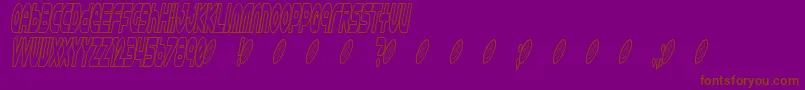 フォントAstro869 – 紫色の背景に茶色のフォント
