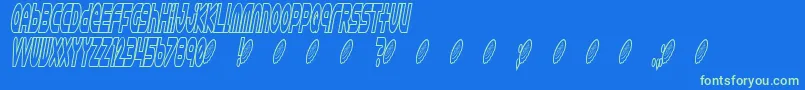 Astro869-fontti – vihreät fontit sinisellä taustalla