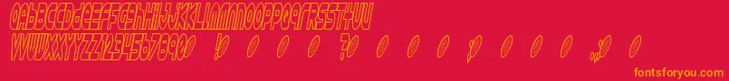 Astro869 Font – Orange Fonts on Red Background