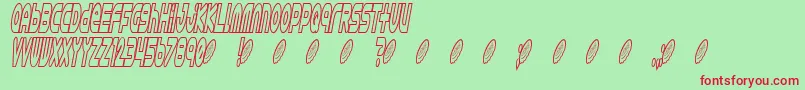 Astro869 Font – Red Fonts on Green Background