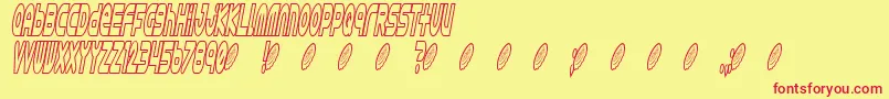 フォントAstro869 – 赤い文字の黄色い背景