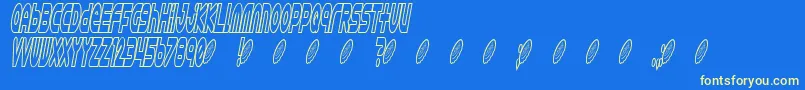 Astro869 Font – Yellow Fonts on Blue Background