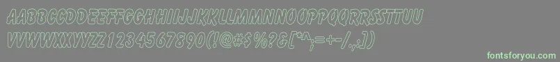 CartoonHollowThin-Schriftart – Grüne Schriften auf grauem Hintergrund