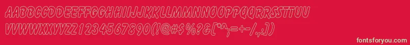フォントCartoonHollowThin – 赤い背景に緑の文字