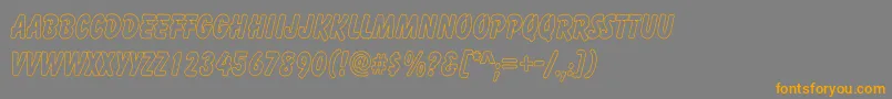 CartoonHollowThin-fontti – oranssit fontit harmaalla taustalla