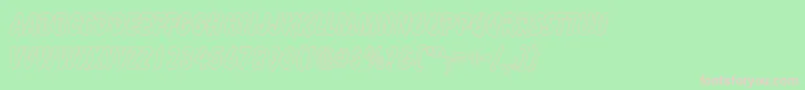 Fonte CartoonHollowThin – fontes rosa em um fundo verde