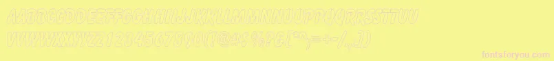 CartoonHollowThin-fontti – vaaleanpunaiset fontit keltaisella taustalla