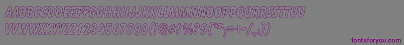 CartoonHollowThin Font – Purple Fonts on Gray Background