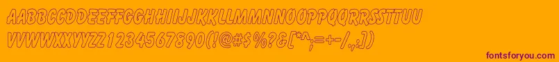 Шрифт CartoonHollowThin – фиолетовые шрифты на оранжевом фоне