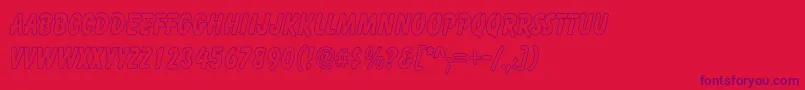 Fonte CartoonHollowThin – fontes roxas em um fundo vermelho