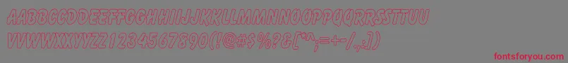 CartoonHollowThin Font – Red Fonts on Gray Background