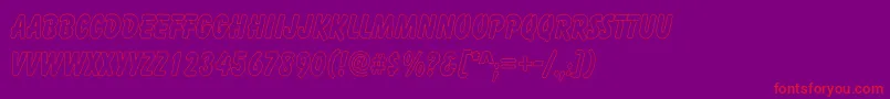 fuente CartoonHollowThin – Fuentes Rojas Sobre Fondo Morado