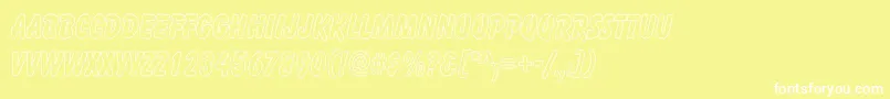 CartoonHollowThin Font – White Fonts on Yellow Background