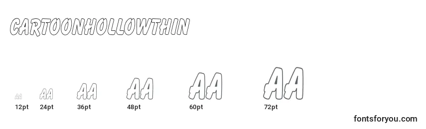 CartoonHollowThin Font Sizes