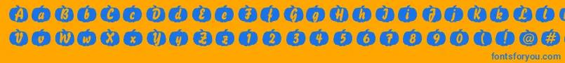 Pumpkin-Schriftart – Blaue Schriften auf orangefarbenem Hintergrund