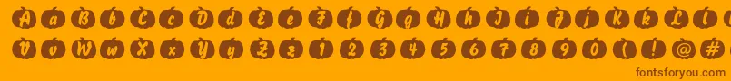 Pumpkin-Schriftart – Braune Schriften auf orangefarbenem Hintergrund