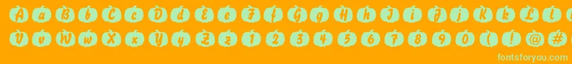 Pumpkin Font – Green Fonts on Orange Background