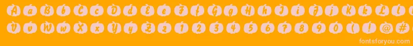 Pumpkin Font – Pink Fonts on Orange Background