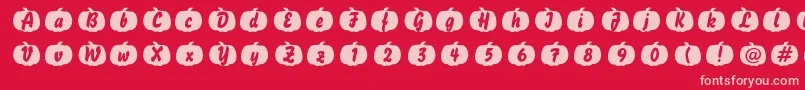 Pumpkin-Schriftart – Rosa Schriften auf rotem Hintergrund