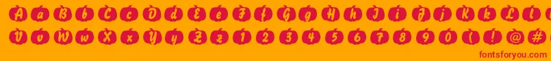 フォントPumpkin – オレンジの背景に赤い文字