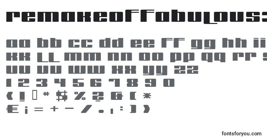 Schriftart Remakeoffabulous3Bold – Alphabet, Zahlen, spezielle Symbole