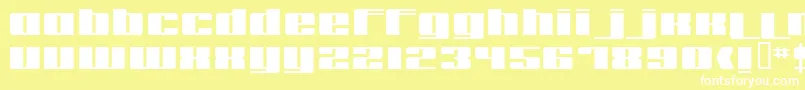 フォントRemakeoffabulous3Bold – 黄色い背景に白い文字