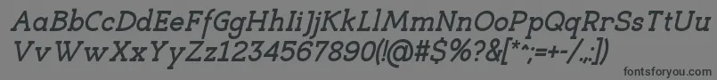 フォントEligibleBoldItalic – 黒い文字の灰色の背景