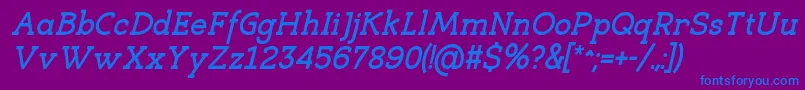 EligibleBoldItalic Font – Blue Fonts on Purple Background