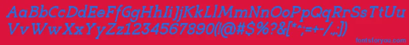 EligibleBoldItalic Font – Blue Fonts on Red Background