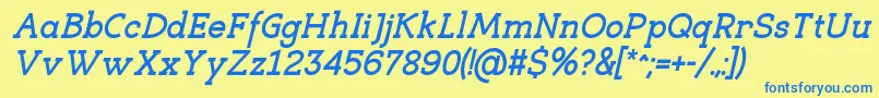 EligibleBoldItalic Font – Blue Fonts on Yellow Background