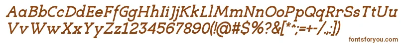 EligibleBoldItalic-fontti – ruskeat fontit valkoisella taustalla