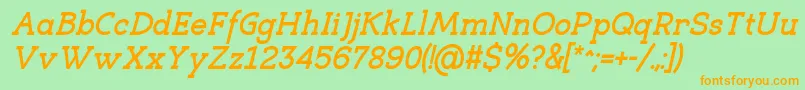 EligibleBoldItalic Font – Orange Fonts on Green Background