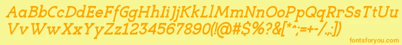 EligibleBoldItalic Font – Orange Fonts on Yellow Background