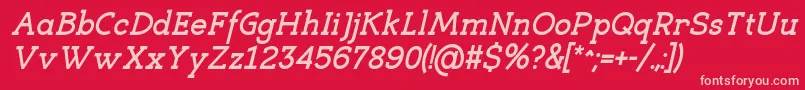 EligibleBoldItalic Font – Pink Fonts on Red Background