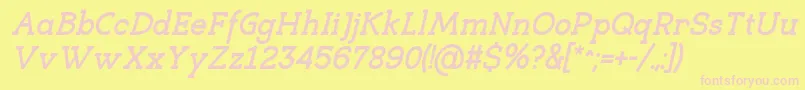 フォントEligibleBoldItalic – ピンクのフォント、黄色の背景