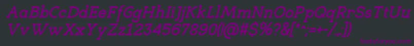 EligibleBoldItalic Font – Purple Fonts on Black Background